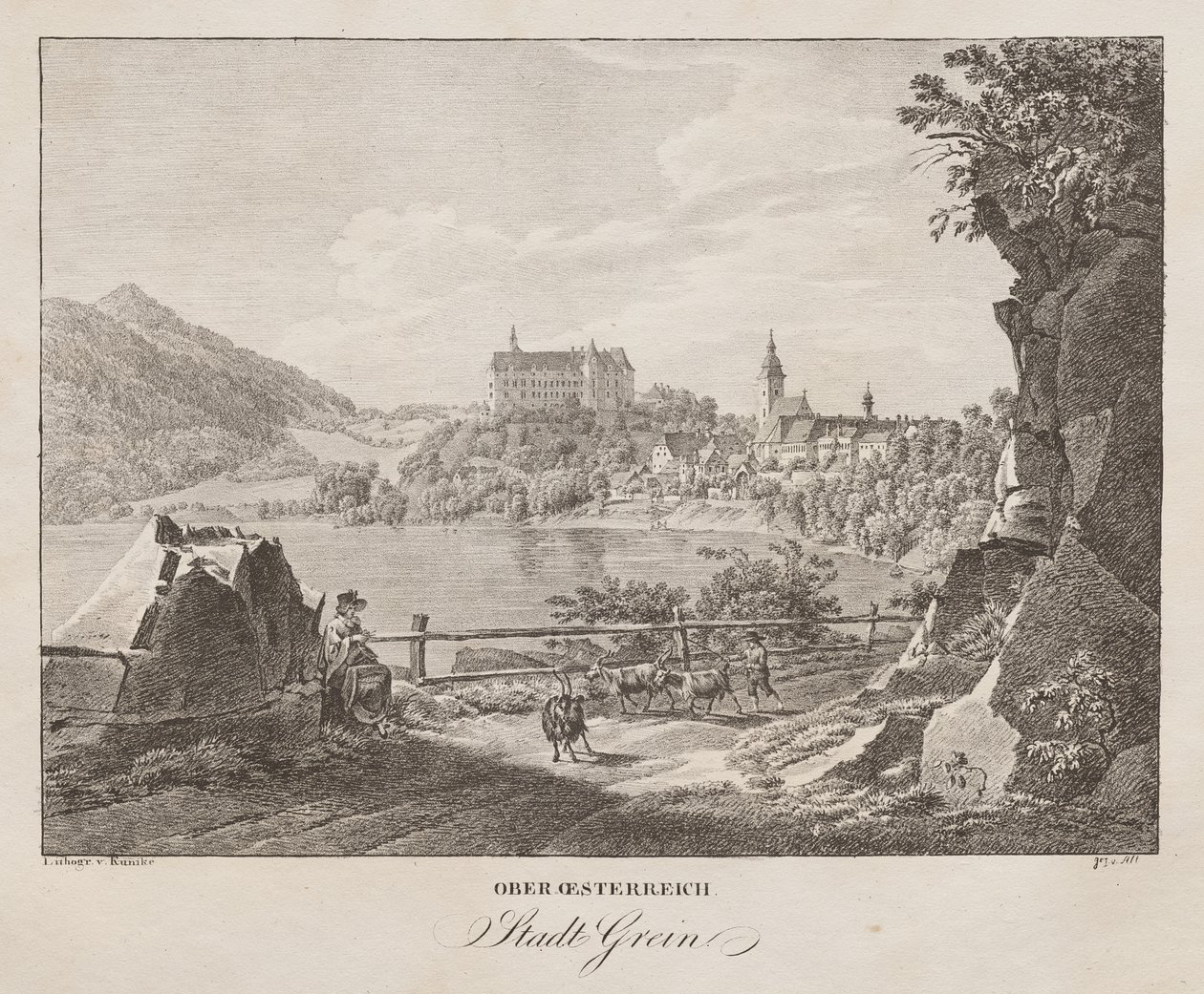 Górna Austria, miasto Grein autorstwa Joseph Roettiers