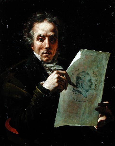 Autoportret z rysunkiem Ludwika XVIII (1755-1824) autorstwa Joseph Roques