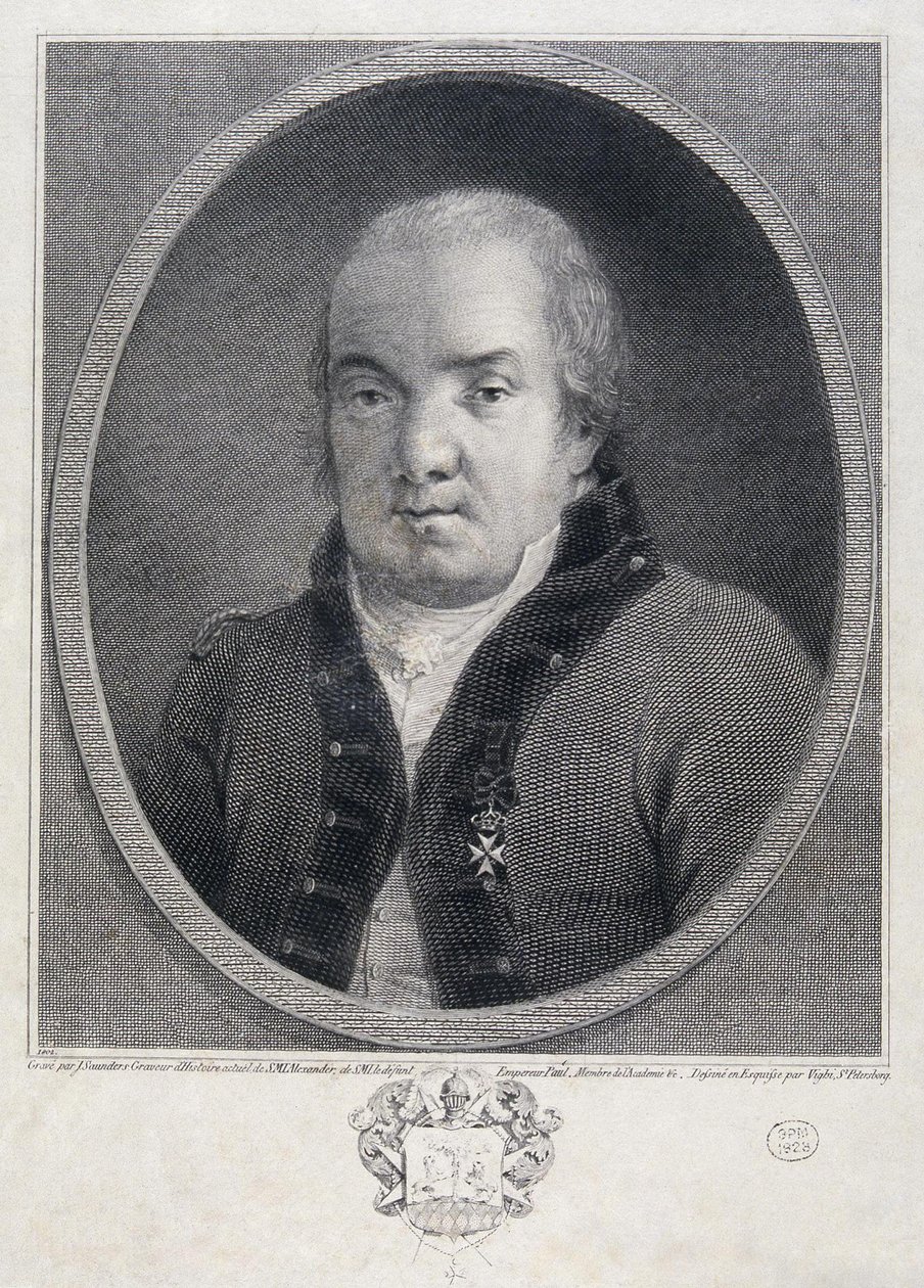 Portret architekta Giacomo Quarenghi 1744-1817, koniec XVIII wieku. autorstwa Joseph Saunders