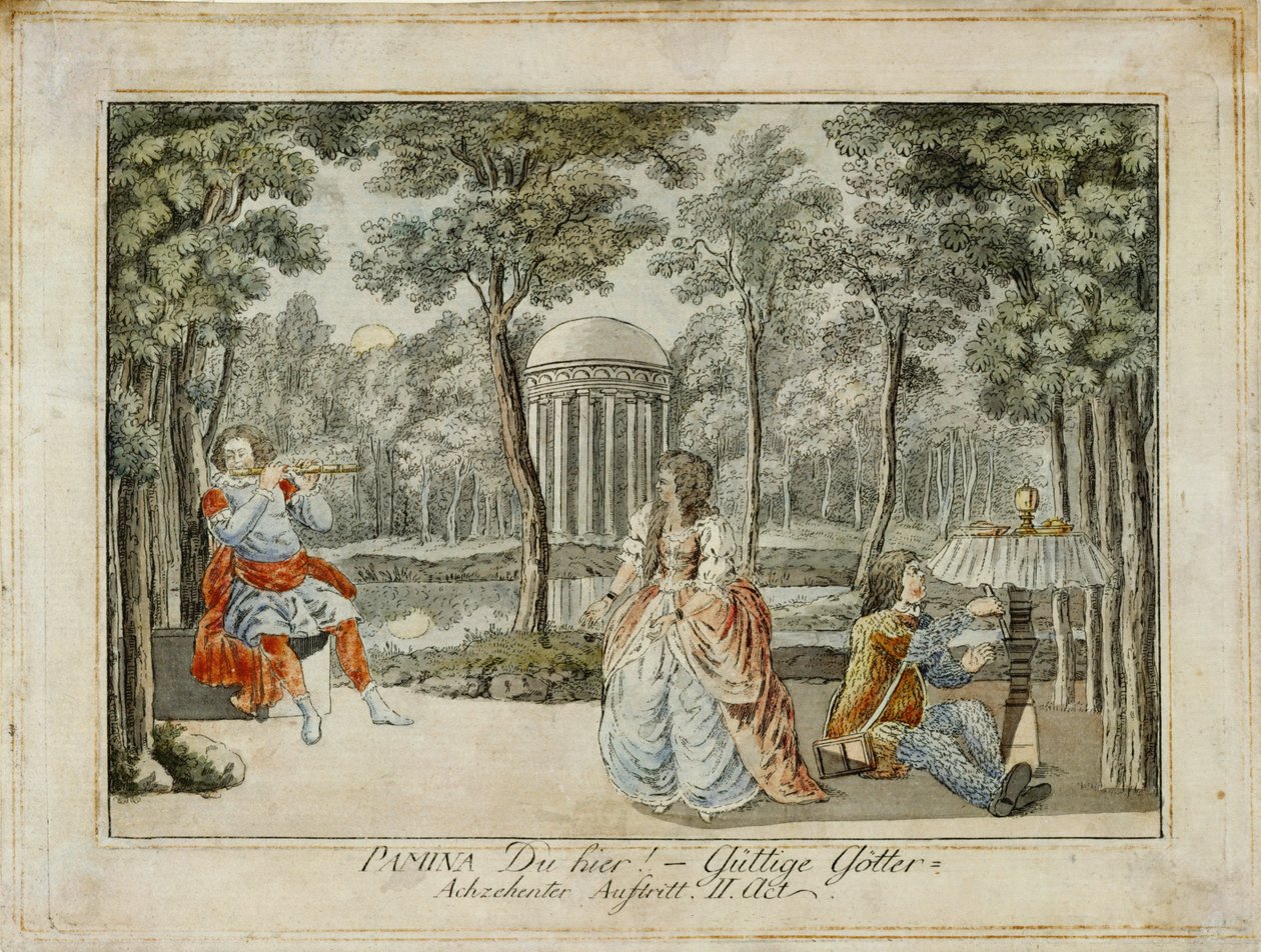 Tamino, Pamina i Papageno ... (rycina) autorstwa Joseph Schaffer