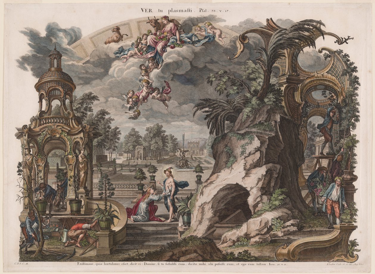 Wiosna autorstwa Joseph Sebastian Klauber, Johann Baptist Klauber, after Johann Wolfgang Baumgartner