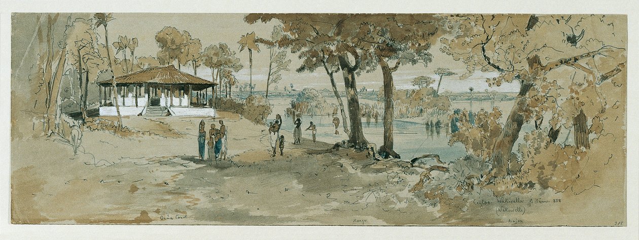 Świątynia buddyjska w Point de Galle, Wakwalla na Cejlonie (Sri Lanka) autorstwa Joseph Selleny