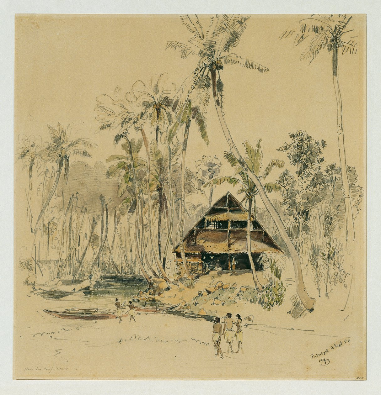 Dom misjonarza na wyspie Puinipet (Ponape), Wyspy Caroline autorstwa Joseph Selleny