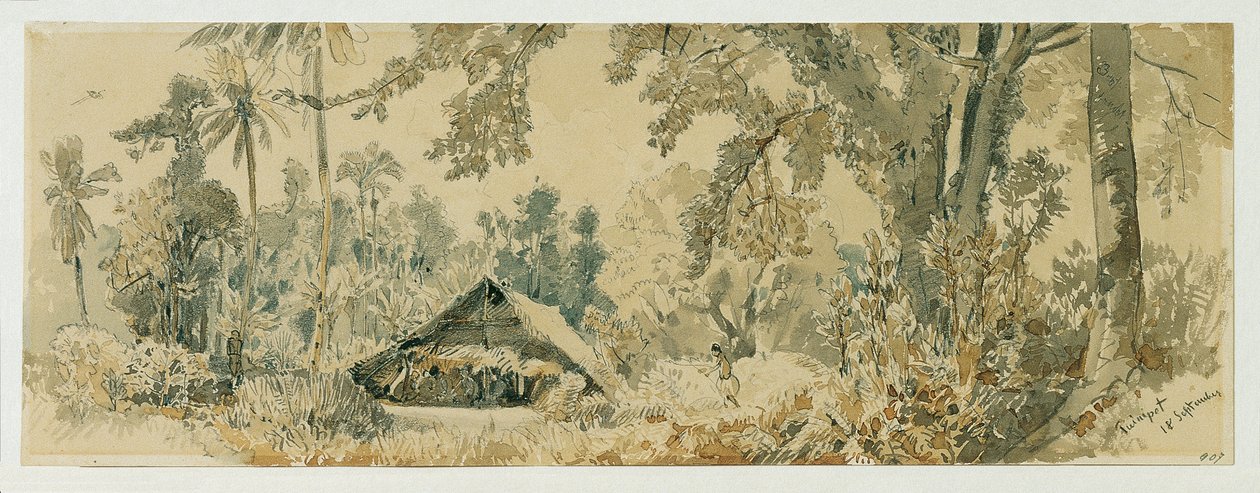 Rodzima chata na wyspie Puinipet (Ponape), Wyspy Caroline autorstwa Joseph Selleny