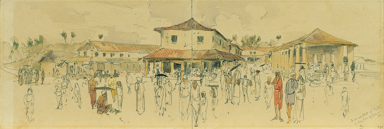 Targ rybny w Point de Galle na Cejlonie (Sri Lanka) autorstwa Joseph Selleny