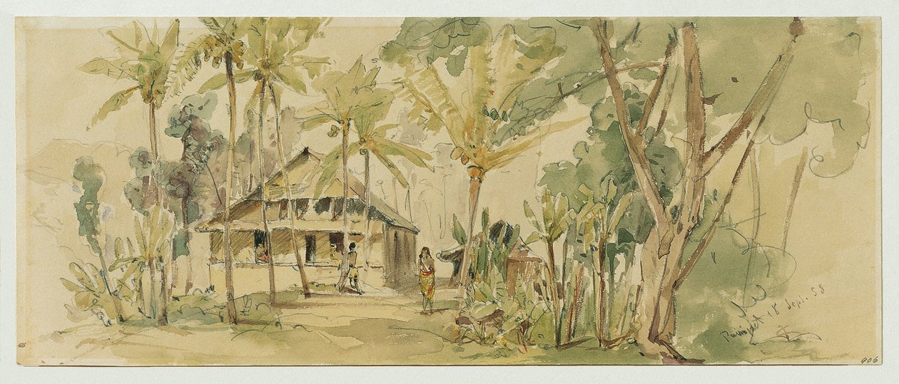 Dom wodza Roankiddi na wyspie Puinipet (Ponape), Wyspy Caroline autorstwa Joseph Selleny