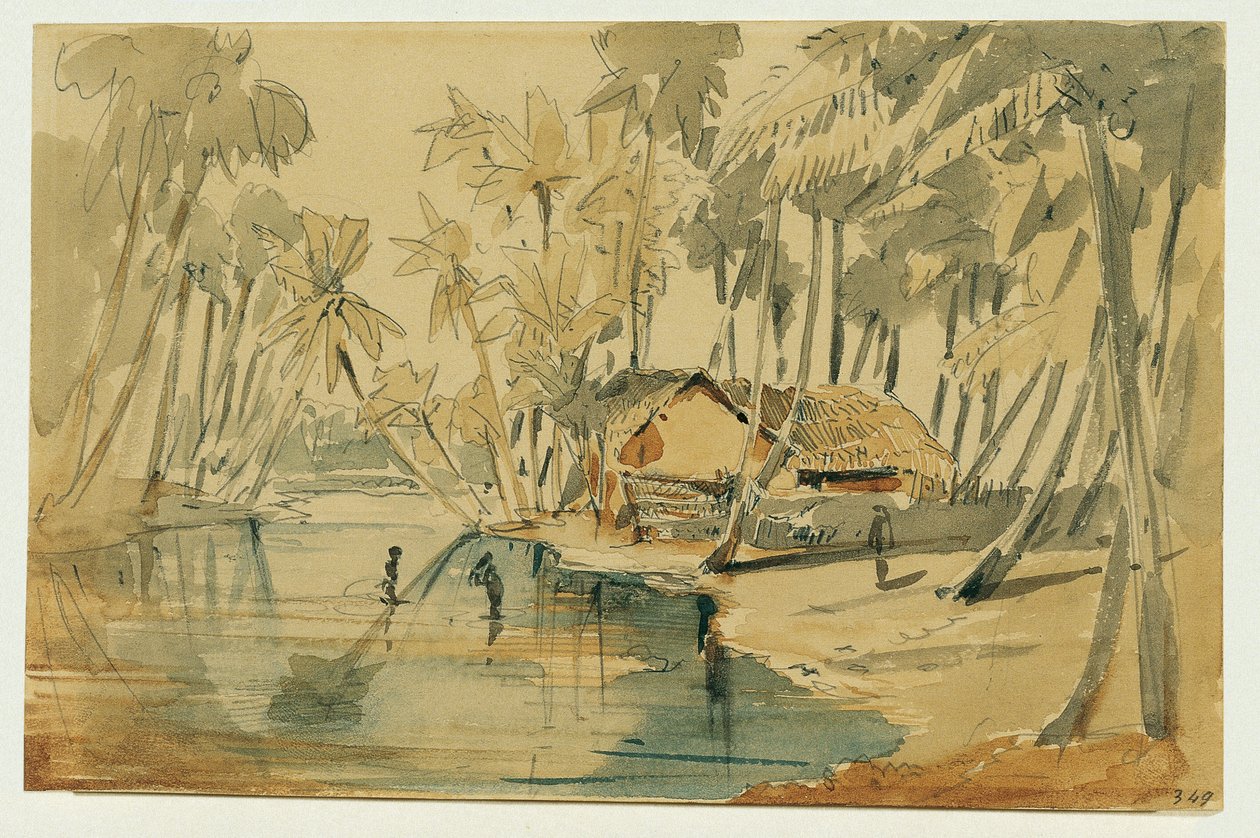 Gaj palmowy na Cejlonie (Sri Lanka) autorstwa Joseph Selleny