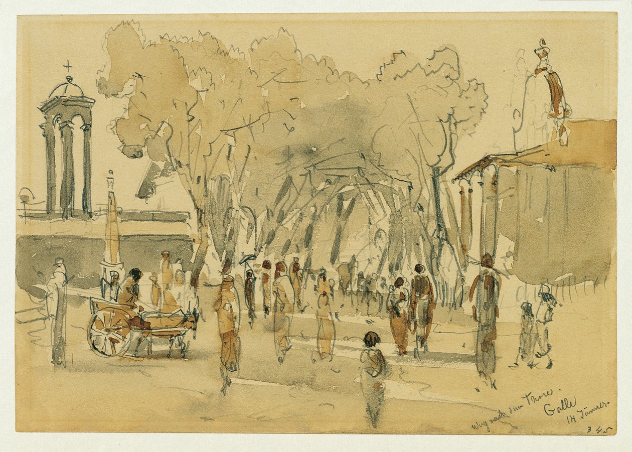 Droga do bramy w Point de Galle na Cejlonie (Sri Lanka) autorstwa Joseph Selleny