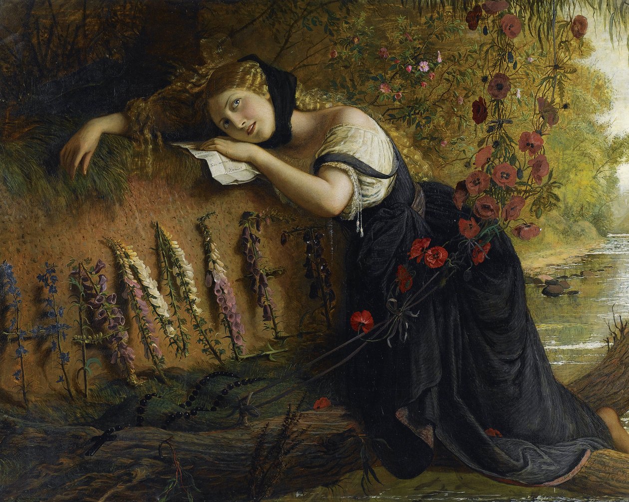 Ophelie - Ofelia par Severn, Józef (1793-1879). Olej na płótnie, format : 103x142,5 autorstwa Joseph Severn