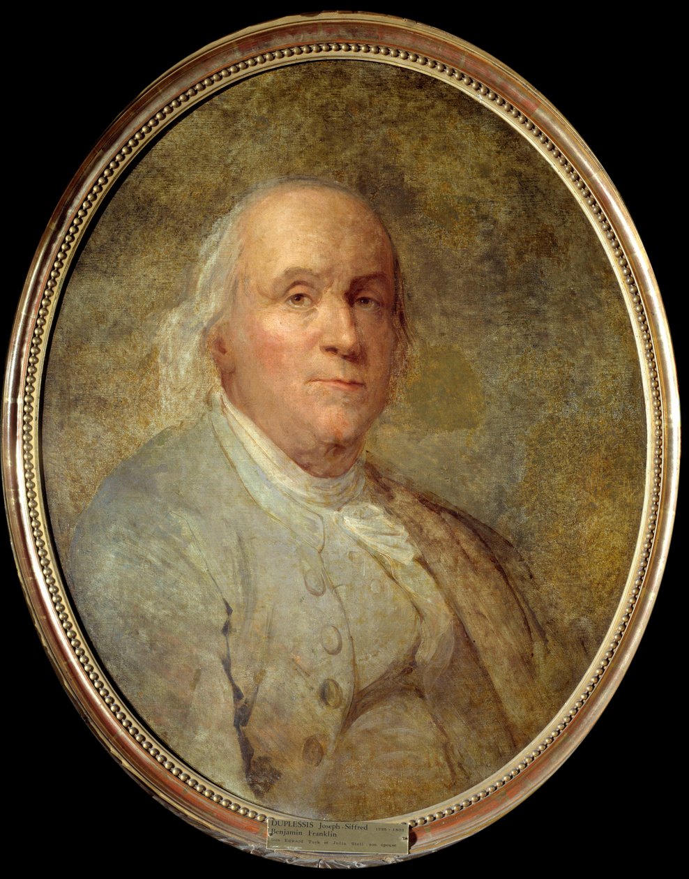 Portret Benjamina Franklina (1706-1790) (olej na płótnie) autorstwa Joseph Siffred Duplessis