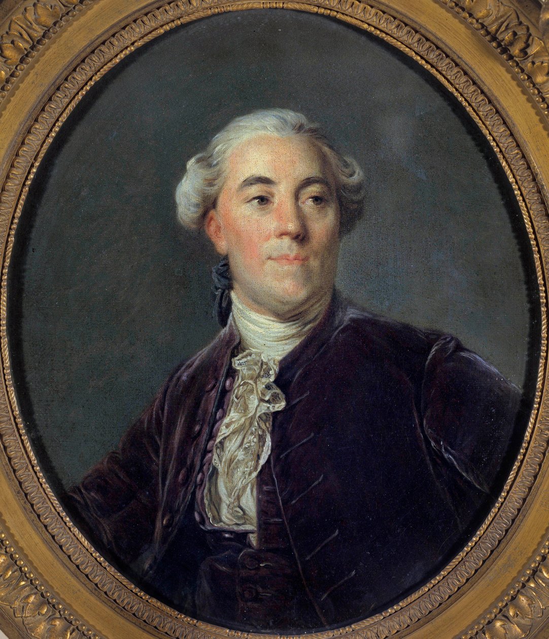 Portret Jacquesa Neckera (1732-1804) Minister Obraz Josepha Siffreda Duplessisa (1725-1802) (Joseph-Siffred, Joseph Siffrede, Joseph-Siffrede, Joseph Siffrein, Joseph-Siffrein) 1781 Dim 0,32x0,27 m autorstwa Joseph Siffred Duplessis