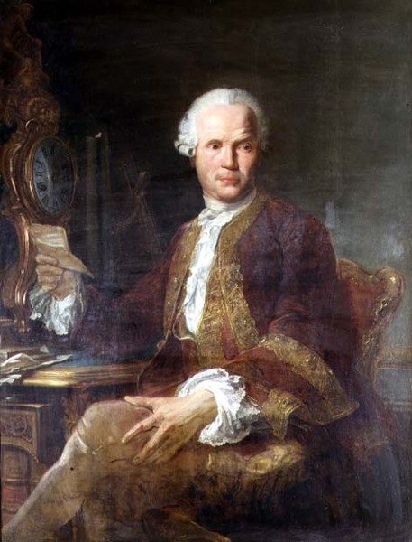 Portret dżentelmena w bordowym płaszczu autorstwa Joseph Siffred Duplessis