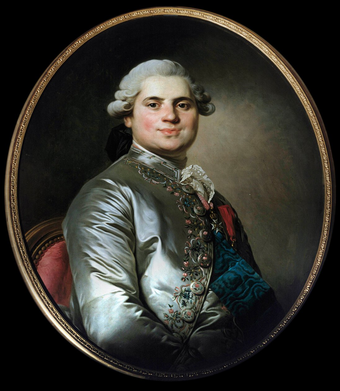 Portret hrabiego Prowansji (1755-1824), który został Ludwikiem XVIII - Obraz Josepha Siffreda Duplessisa (1725-1802) (Joseph-Siffred, Joseph Siffrede, Joseph-Siffrede, Joseph Siffrein, Joseph-Siffrein) autorstwa Joseph Siffred Duplessis