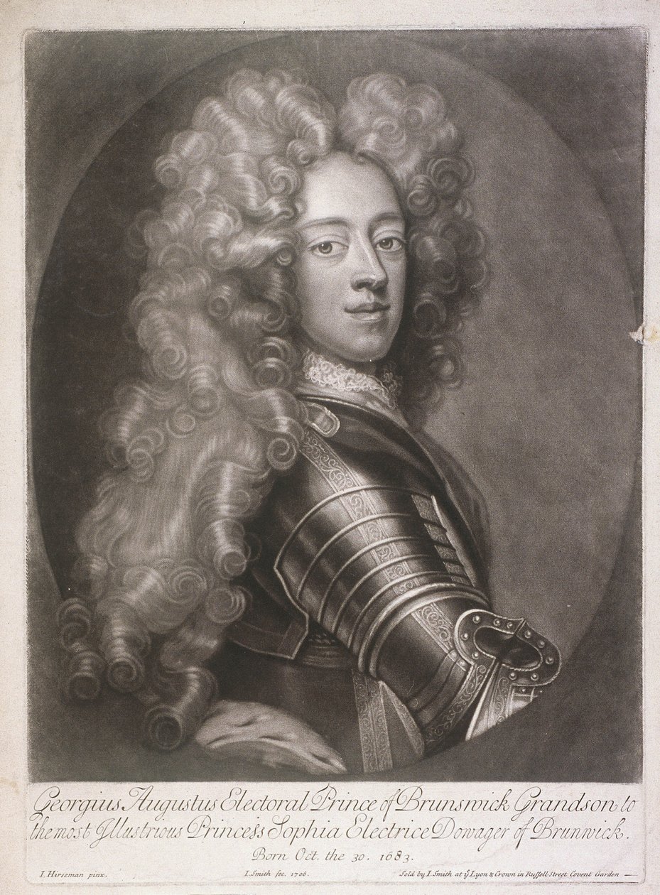 Owalny portret Jerzego II, króla Wielkiej Brytanii, 1706 autorstwa Joseph Smith