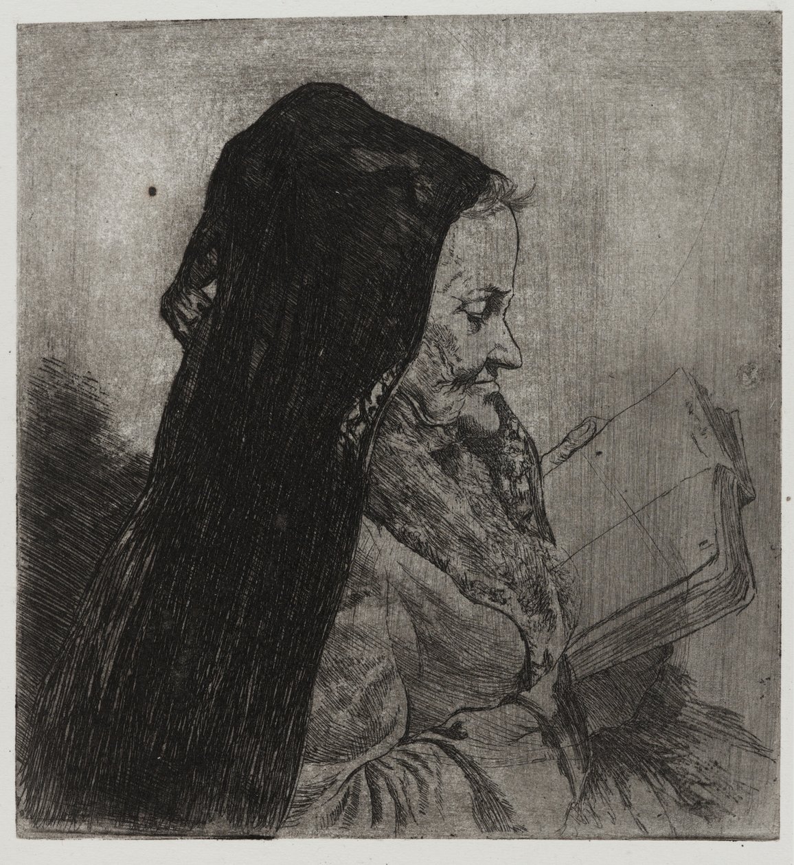 Old Woman Reading, wydrukowane przez Zygmunta Abelesa i Edmonda Casarellę autorstwa Joseph Stella