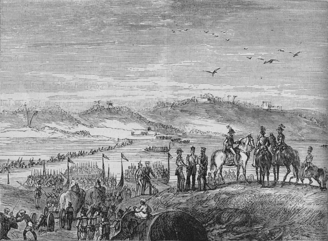 Armia brytyjska przechodząca przez Sutlej, ok. 1880 r. autorstwa Joseph Swain
