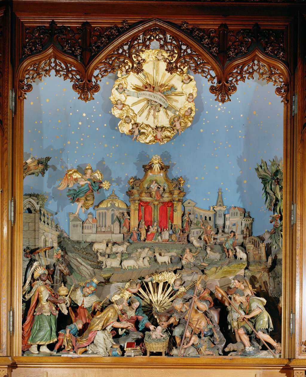 Żłóbek, używany w kościele klasztornym podczas nabożeństw bożonarodzeniowych ... autorstwa Joseph Thaddaeus Stammel