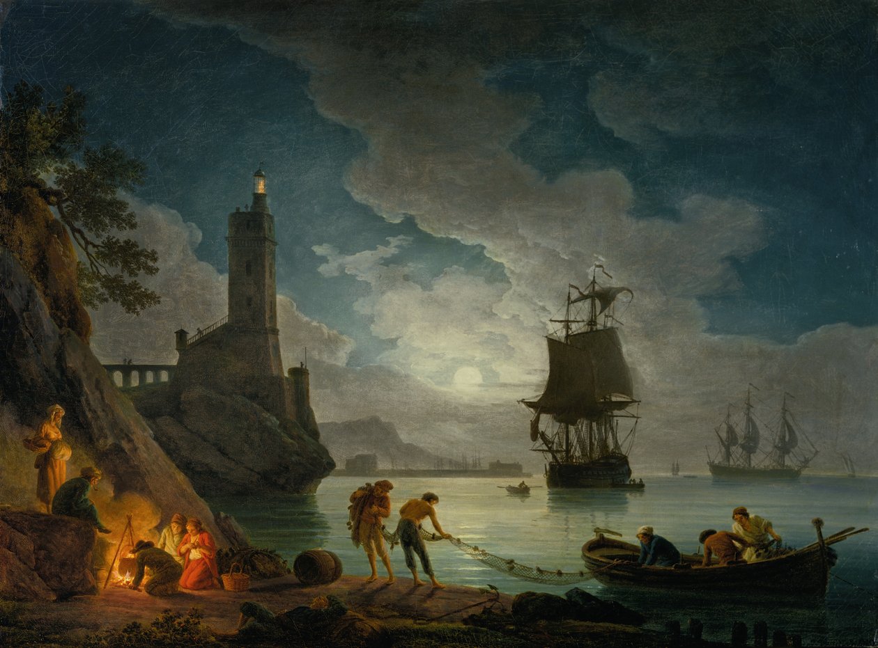 Port w świetle księżyca autorstwa Claude Joseph Vernet