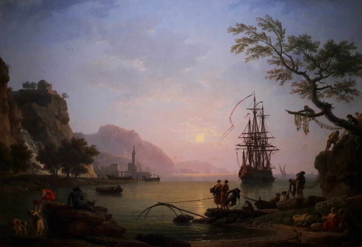 Widok na port o poranku (rano) autorstwa Claude Joseph Vernet