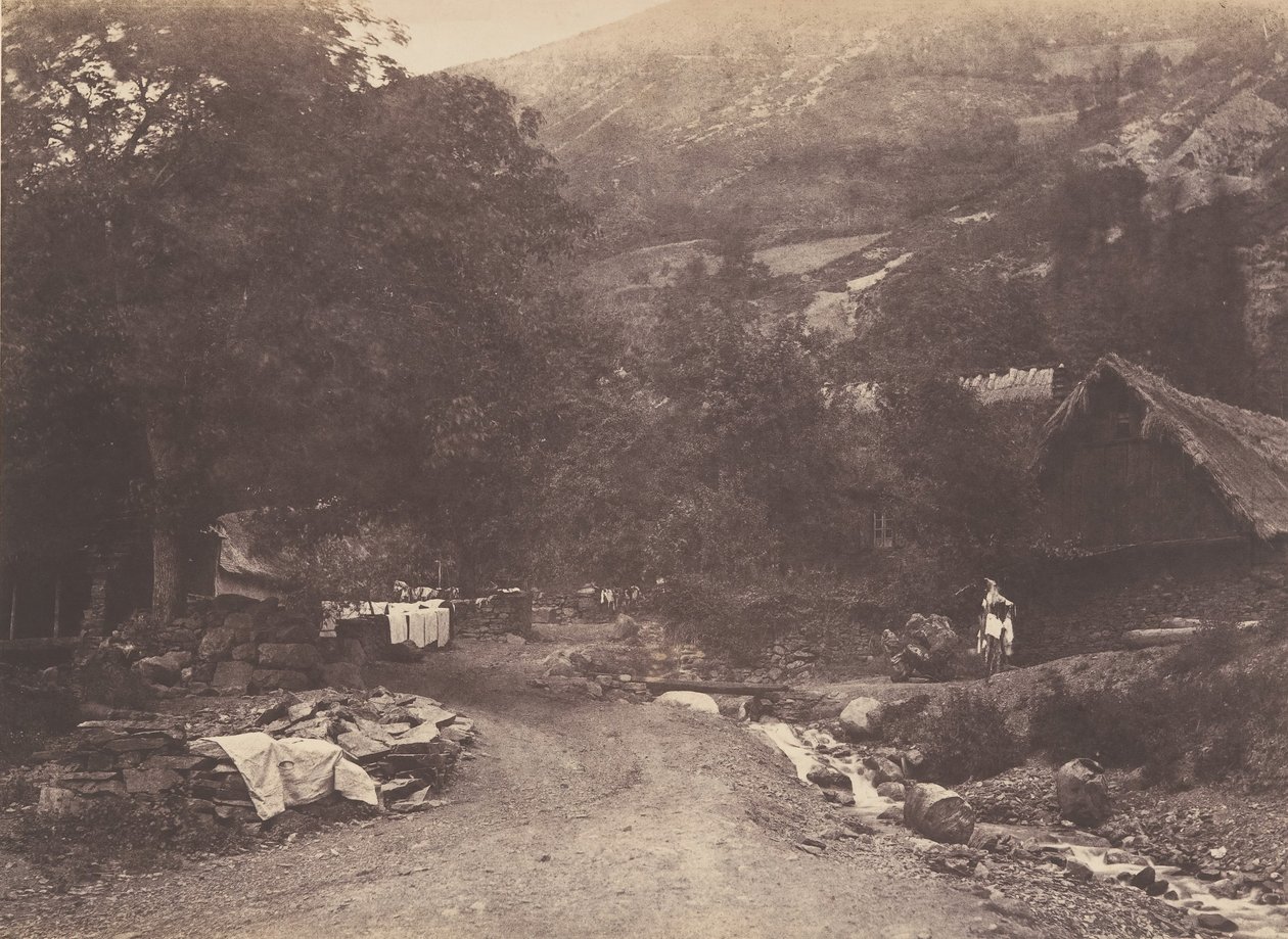 Wieś Montaubant wzięta z Luchon, 1853. autorstwa Joseph Vigier