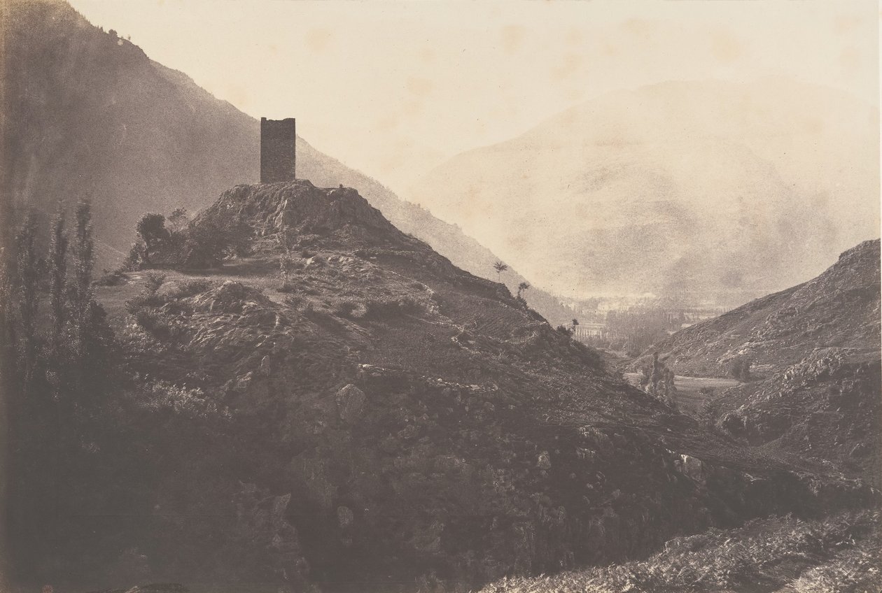 Widok na dolinę Luchon z wieży Castelvieilh, 1853. autorstwa Joseph Vigier