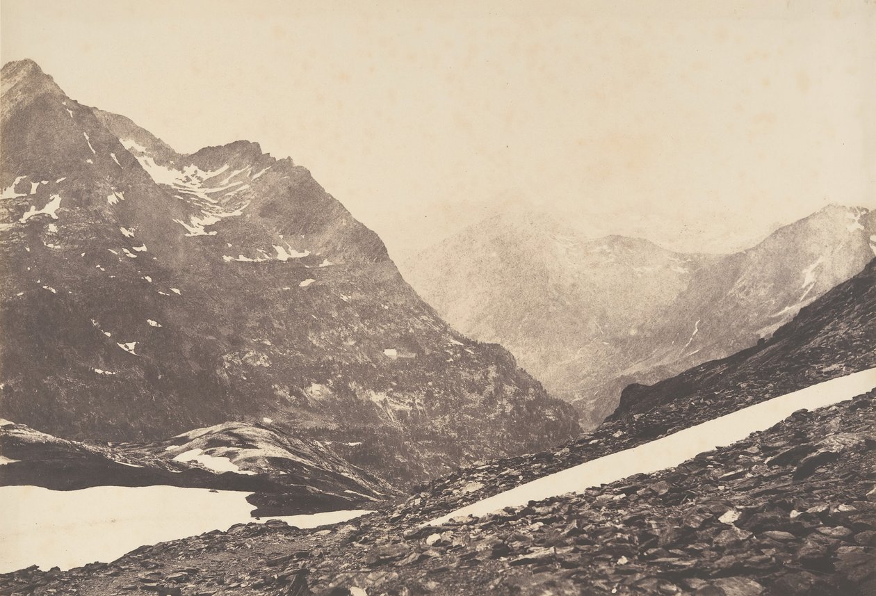 Widok na część Maladetta i góry ze szczytu portu Vénasque, 1853. autorstwa Joseph Vigier