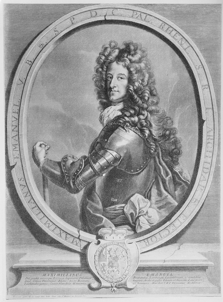 Maksymilian II Emanuel, elektor Bawarii, grawerowane przez Cornelisa Vermeulena (grafika) autorstwa Joseph Vivien