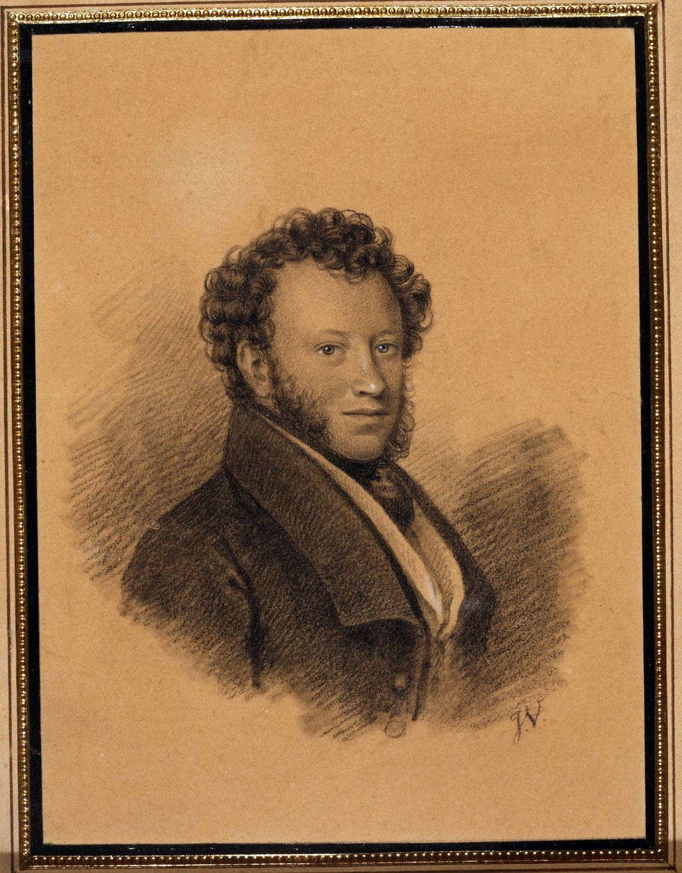 Portret pisarza Alexandre Pouchkine (1799-1837) - Praca Josepha Viviena (1793-1852), ołówek i akwarela na papierze autorstwa Joseph Vivien
