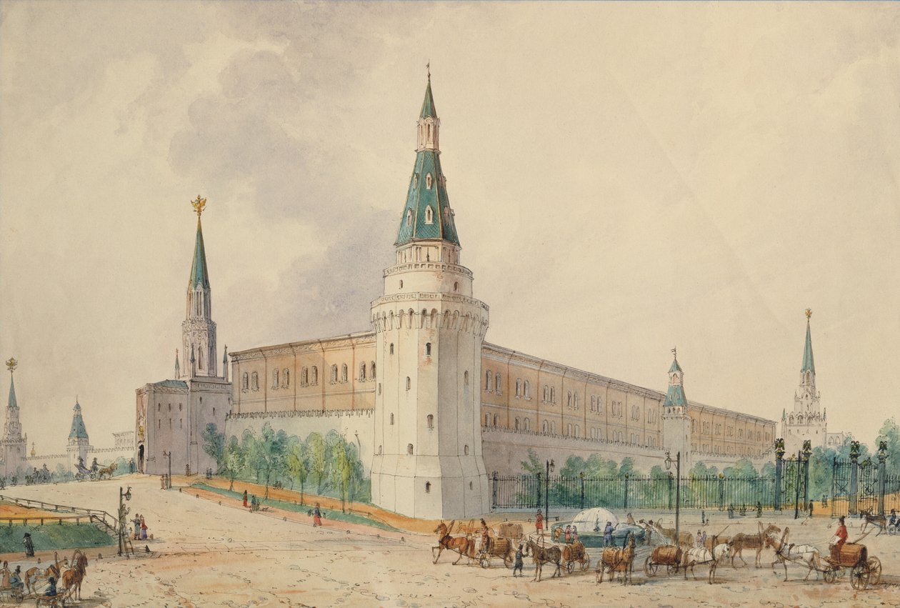 Plac Zmartwychwstania i Ogród Aleksandra w Moskwie autorstwa Joseph Vivien
