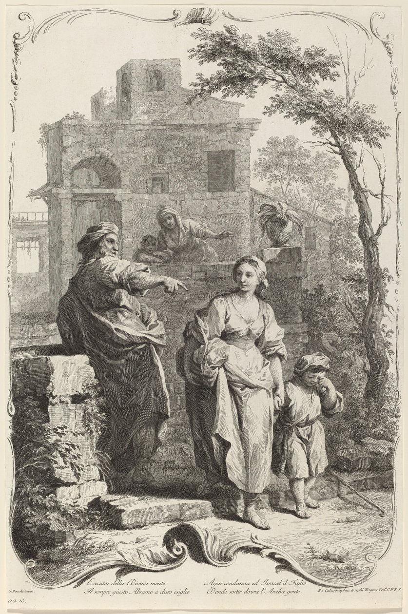 Abraham odprawia Hagar autorstwa Joseph Wagner