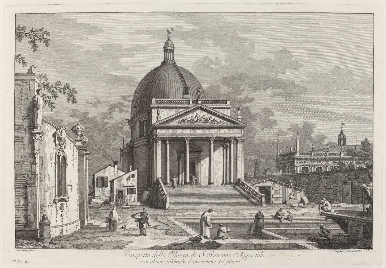 Prospekt Kościoła SAN. Symeon Apostoł autorstwa Joseph Wagner after Canaletto