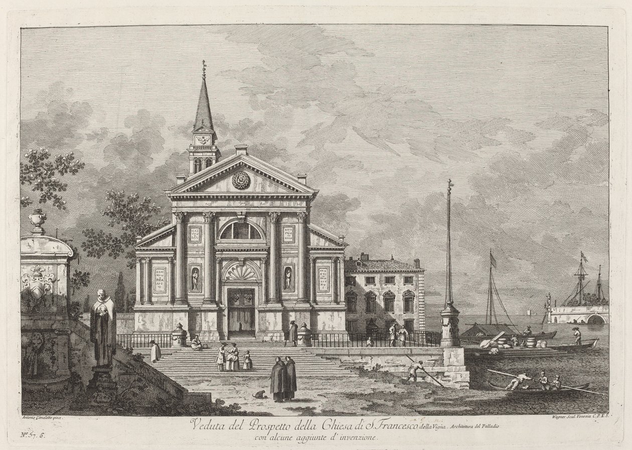 Widok prospektu kościoła S. Francesco autorstwa Joseph Wagner after Canaletto