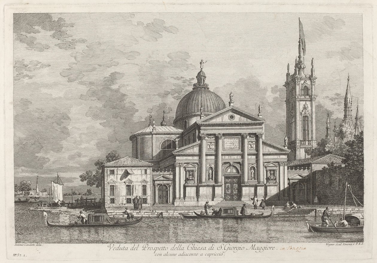 Widok prospektu kościoła S. Giorgio Maggiore autorstwa Joseph Wagner after Canaletto