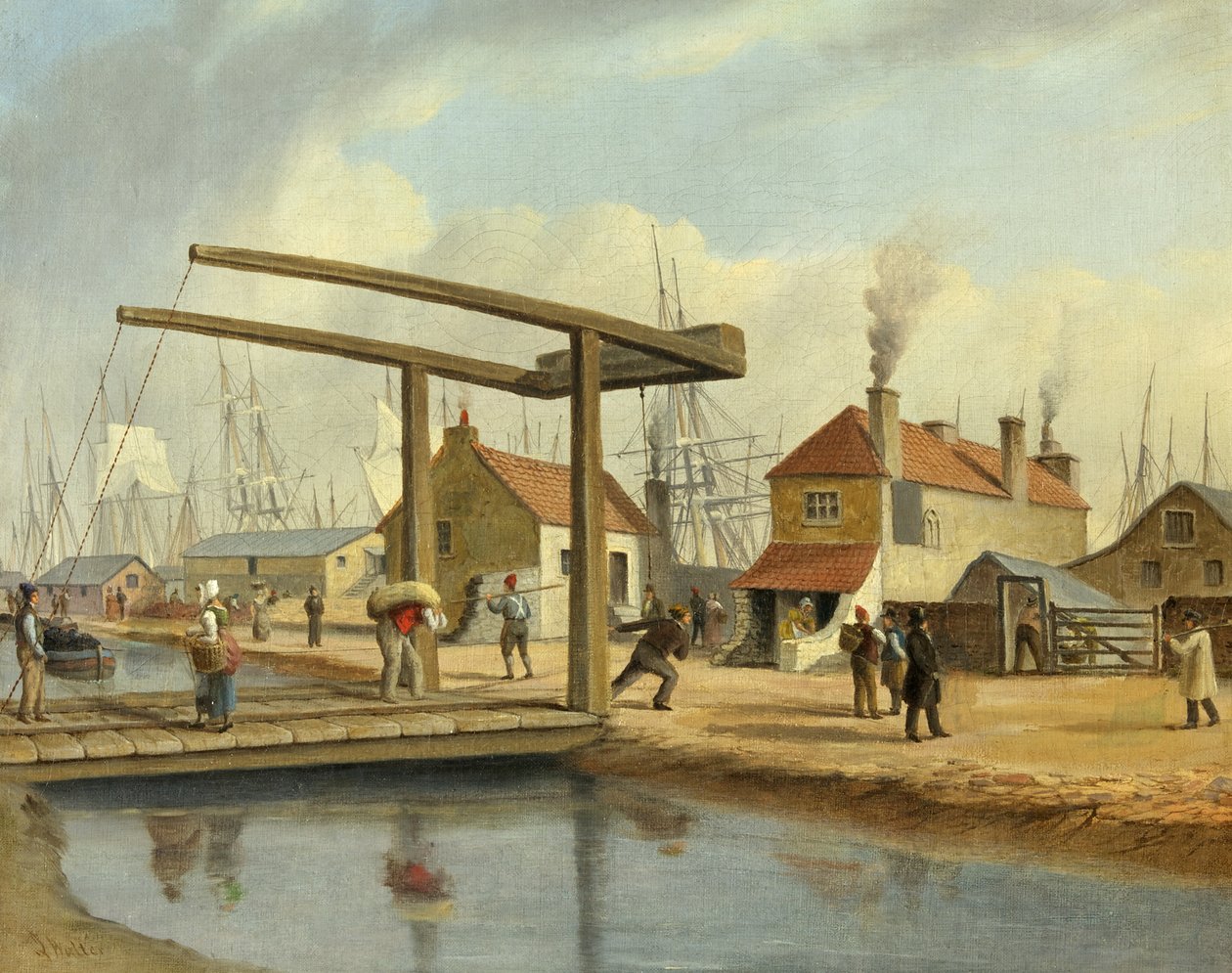 Kanał Monmouthshire w Newport, 1800-1850 autorstwa Joseph Walter