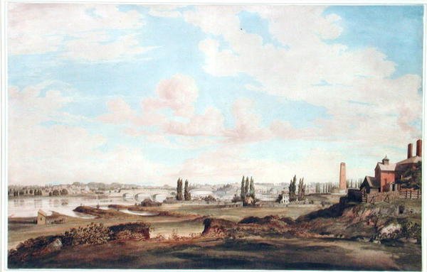 Widok na Filadelfię i rzekę Schuylkill, ok. 1816 (akwarela na papierze) autorstwa Joseph Watson