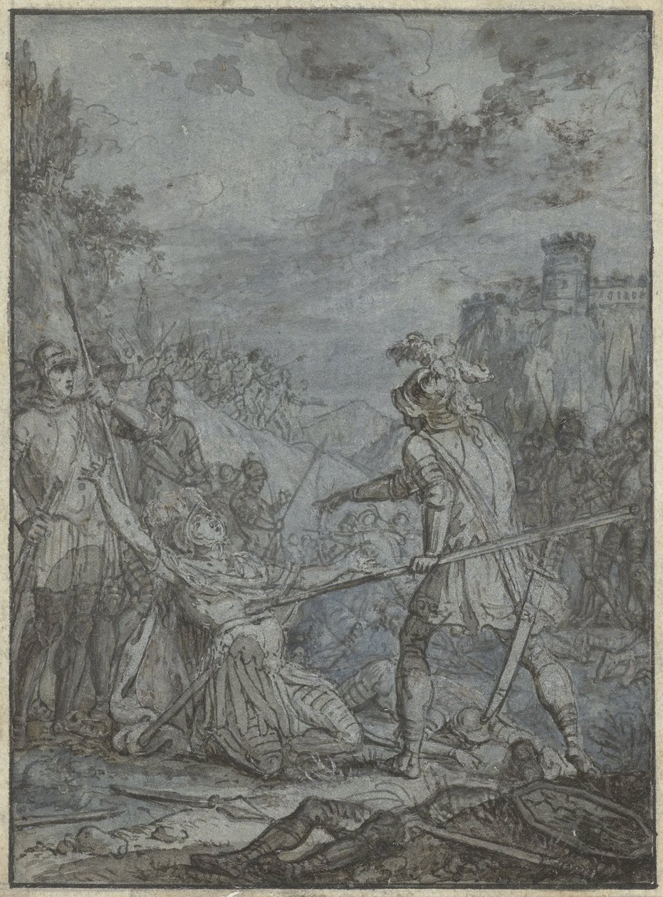 Poddanie się dowódcy armii Grupa podobnych ilustracji z rycerzami i jeźdźcami (tytuł serii) autorstwa Joseph Werner