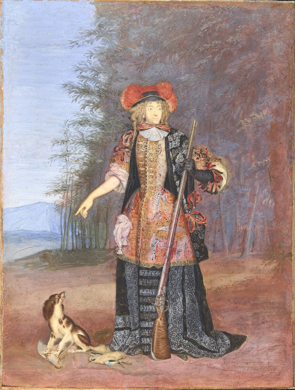 Portret Elżbiety Charlotte, księżniczki Palatynatu 1652-1722, księżnej orleańskiej, ok. 1671. autorstwa Joseph Werner