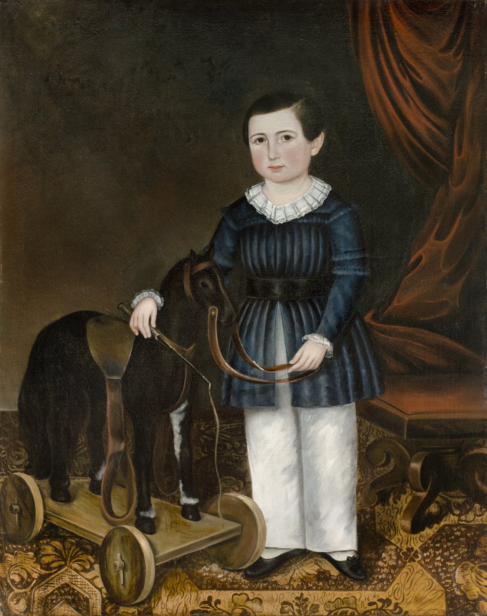 Chłopiec z koniem-zabawką, ok.1845 autorstwa Joseph Whiting Stock