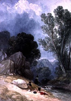 Krajobraz z postaciami autorstwa Joseph William Allen
