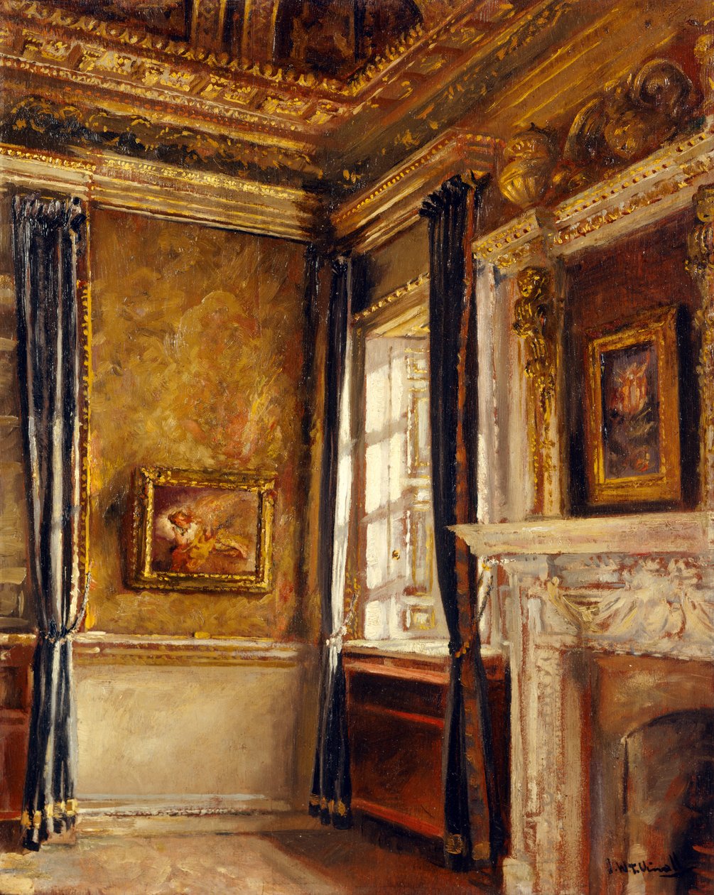 Blue Velvet Room - Corner of Dreams, Chiswick House (olej na płótnie) autorstwa Joseph Williams Topham Vinall