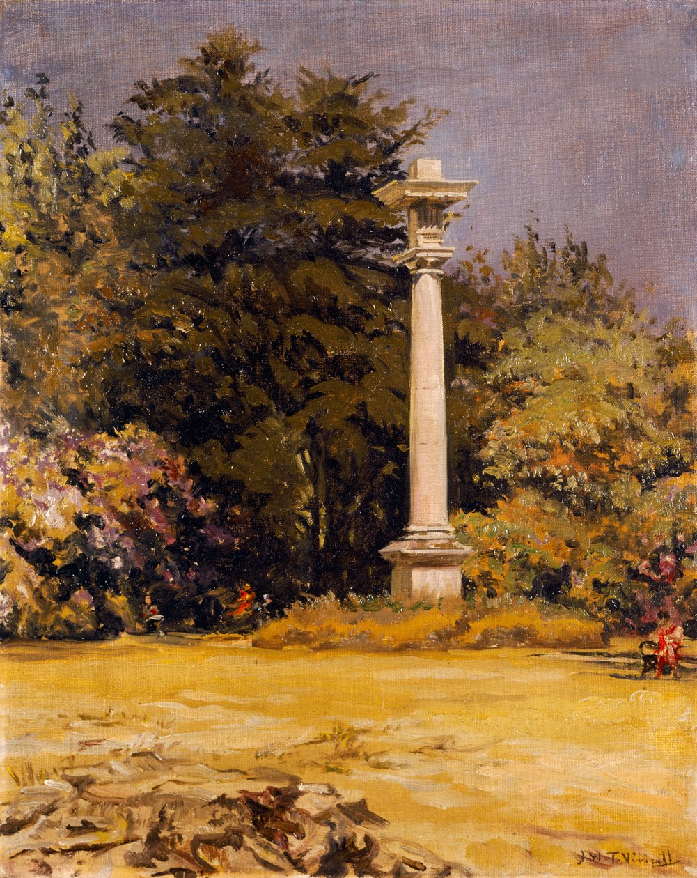 Kolumna dorycka - monolit, Chiswick House (olej na płótnie) autorstwa Joseph Williams Topham Vinall