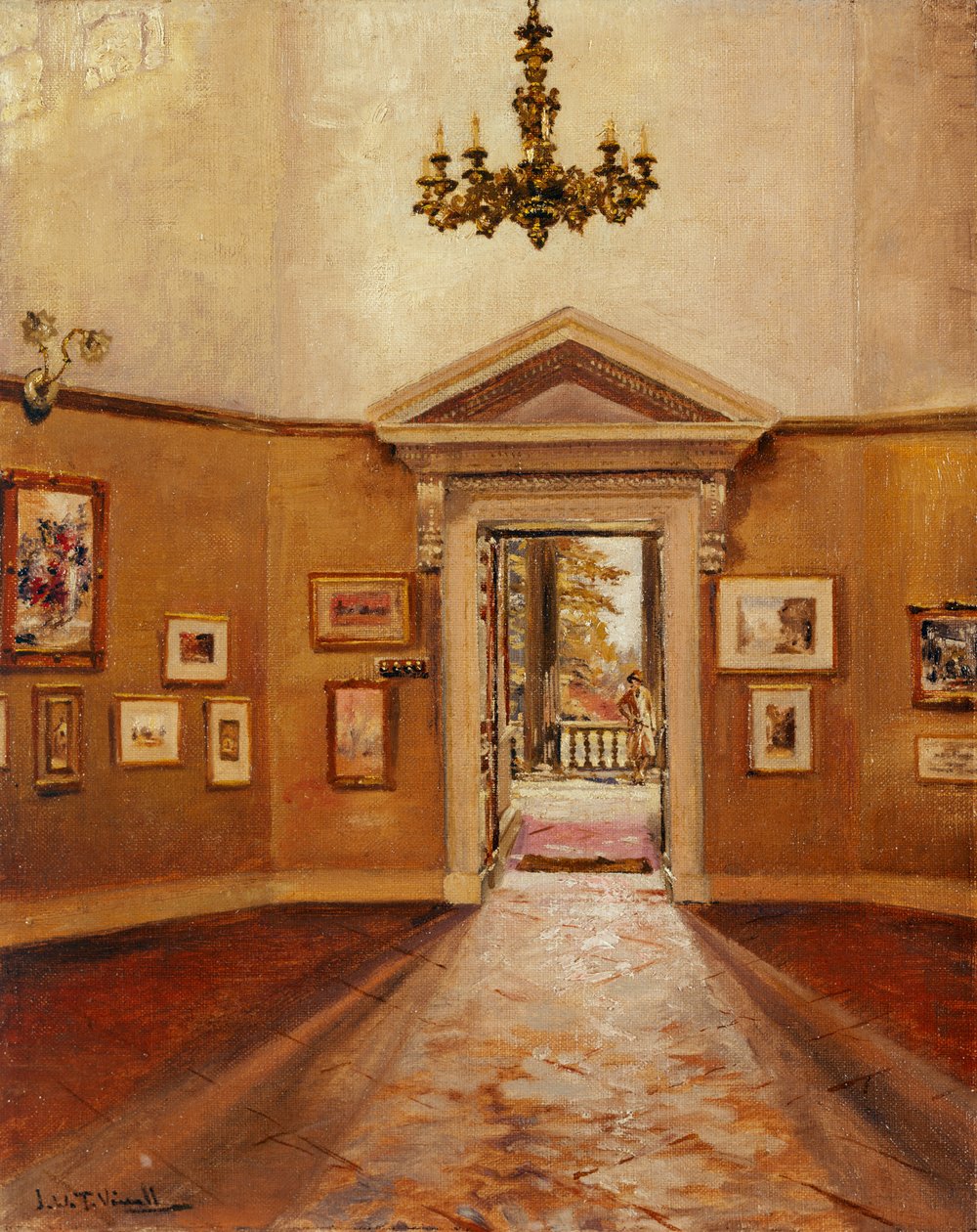 Ośmiokąt patrząc na wschód, Chiswick House (olej na płótnie) autorstwa Joseph Williams Topham Vinall