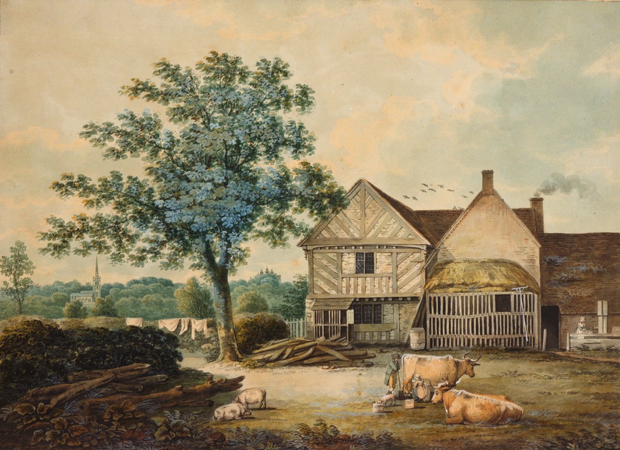 Gospodarstwo w pobliżu Aston Hall autorstwa Joseph Wright
