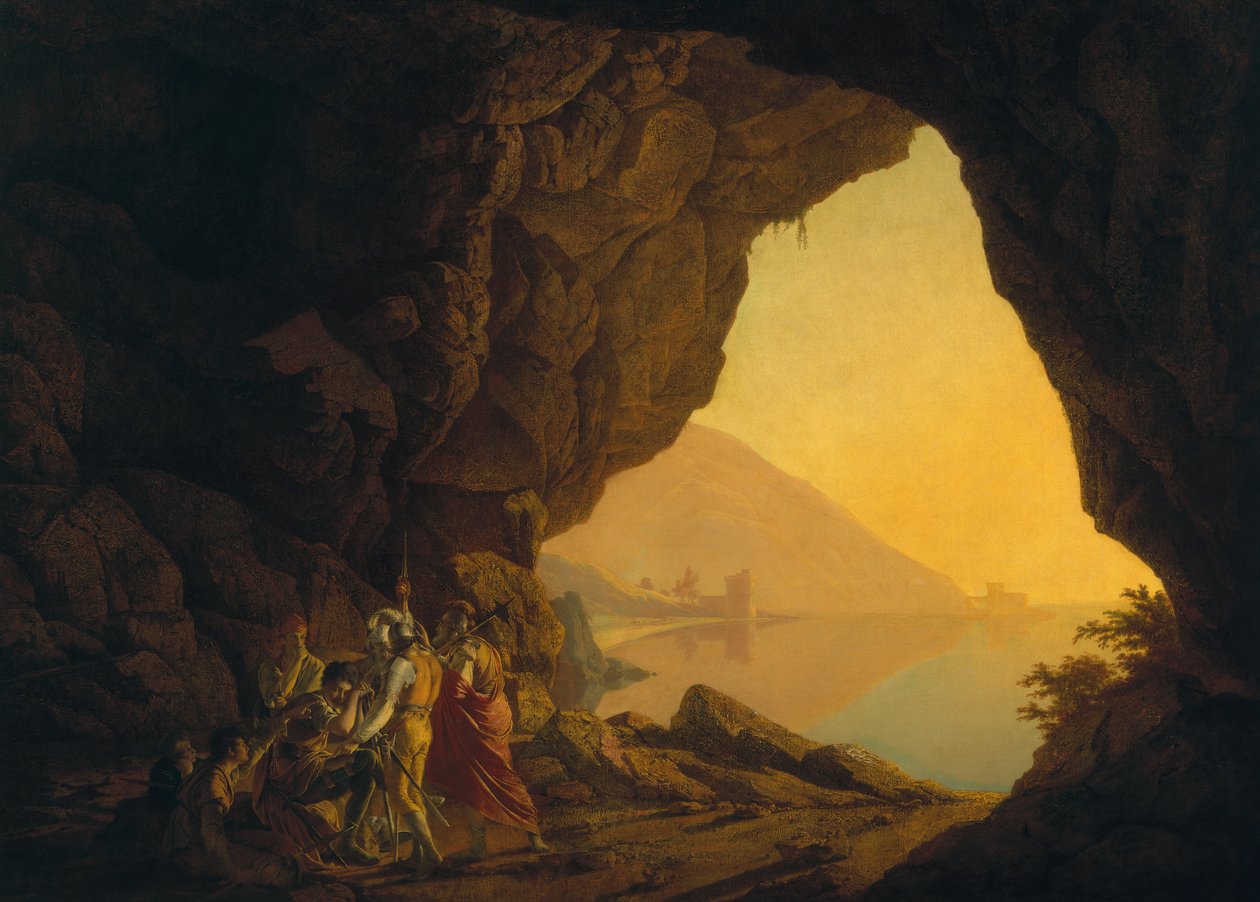Grota w Królestwie Neapolu, z Banditti, wyw. 1778 autorstwa Joseph Wright of Derby