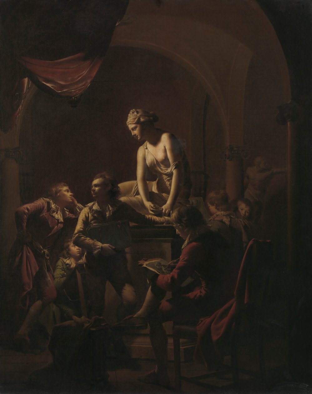 Akademia przy Lamplight autorstwa Joseph Wright of Derby