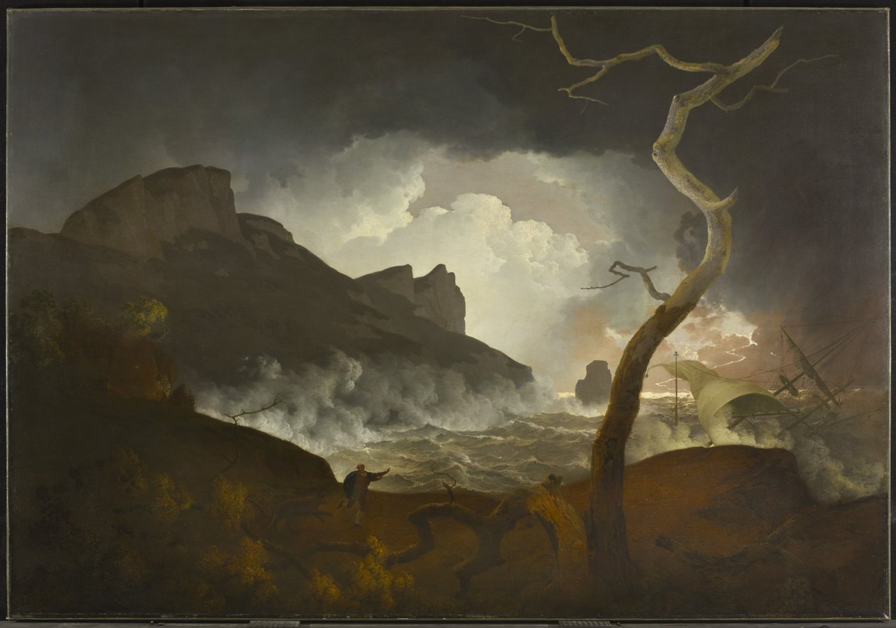 Antygon podczas burzy (Akt III, scena III, z Opowieści zimowej Szekspira), 1790-1792 autorstwa Joseph Wright of Derby