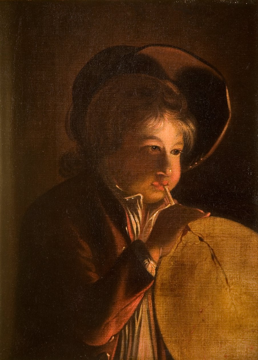 Chłopiec dmuchający pęcherz przy świecach autorstwa Joseph Wright of Derby