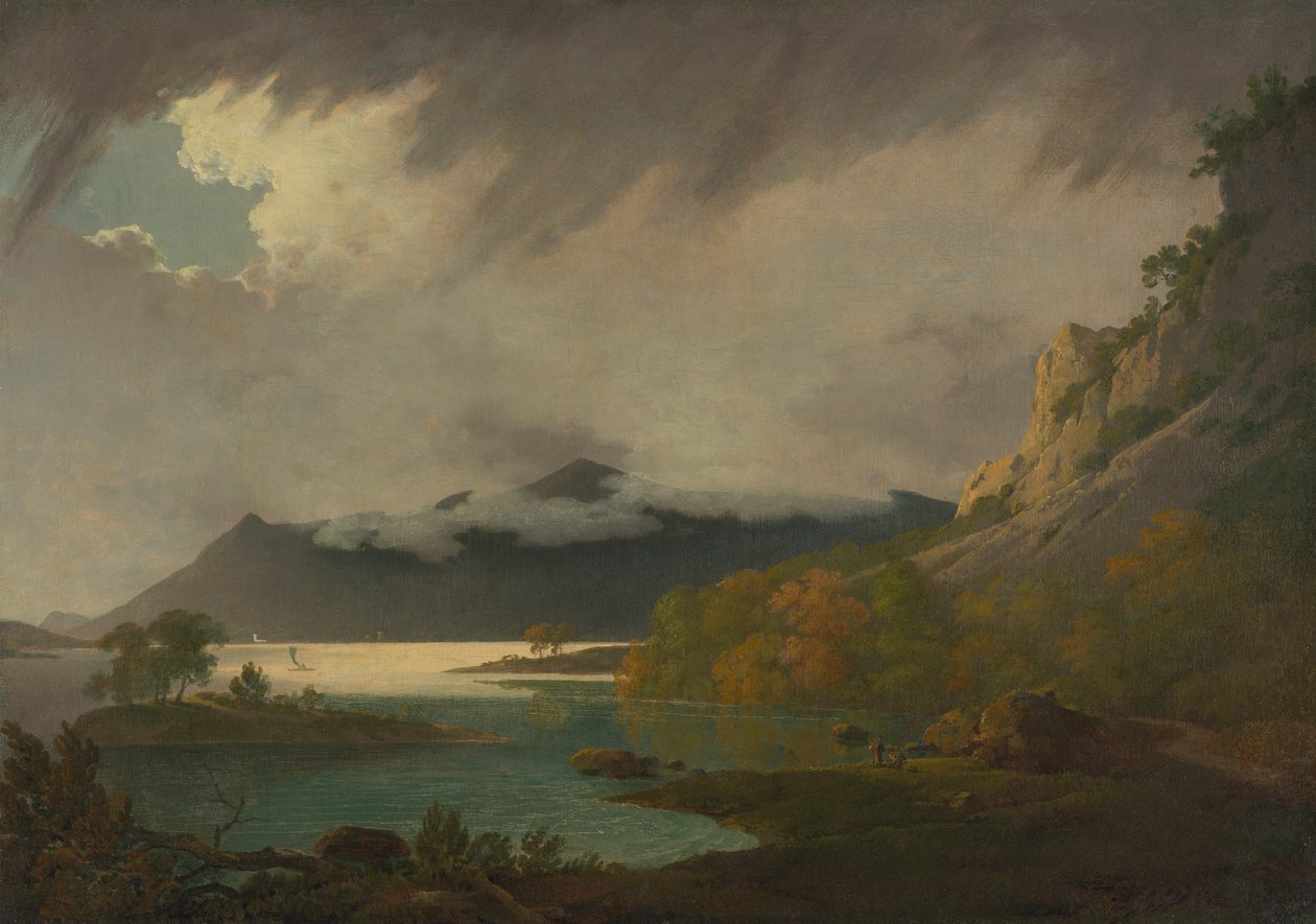 Derwent Water, w oddali Skiddaw autorstwa Joseph Wright of Derby