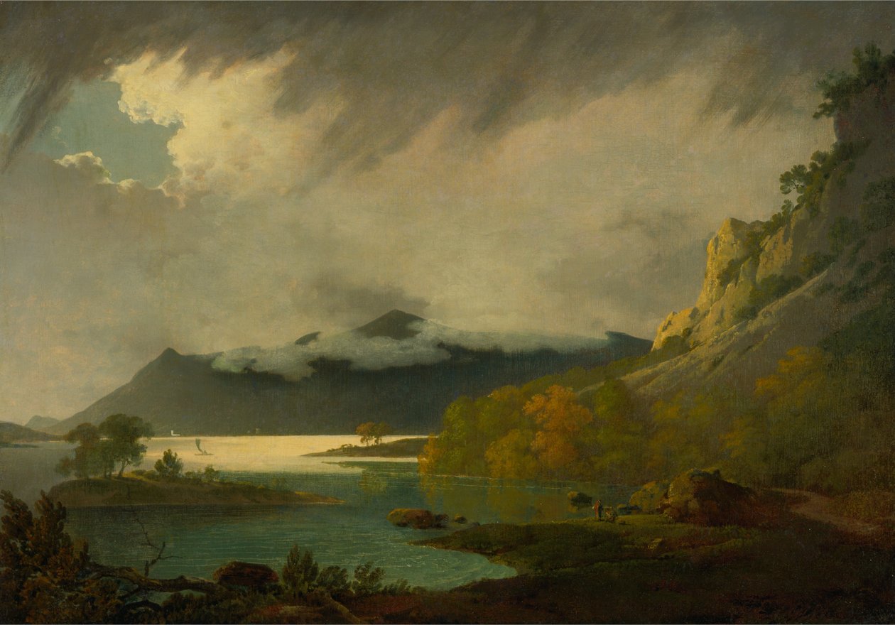 Derwent Water, ze Skiddaw w oddali autorstwa Joseph Wright of Derby