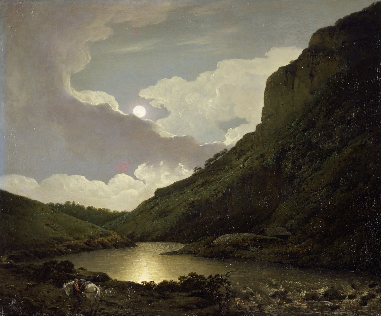 Matlock Tor firmy Moonlight, ok.1777-80 (olej na płótnie) autorstwa Joseph Wright of Derby